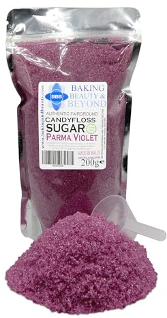Baking Beauty and Beyond Premium Candy Floss Sugar 200g - Parma Violet Flavour