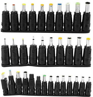 tonguk Universal Laptop Notebook Input DC Plug Set,34PCS Jack Tips Universal Charger Power Supply Adapter Plug Jack Kit For Laptop Notebook