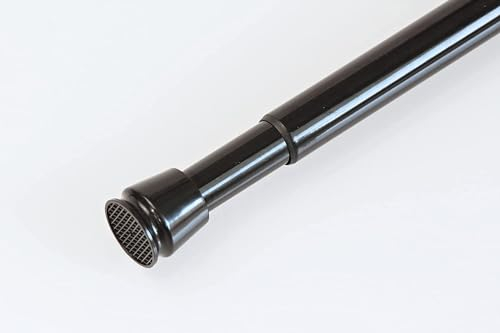 Teleskopstange ohne Bohren, Duschvorhangstange Klemmstange Spannstange Duschstange Kleiderstange ausziehbar (schwarz - glänzend 55-90 cm)