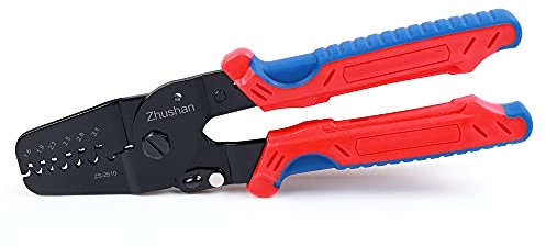 Zhushan Micro Connector Crimper, AWG24-12 Connector Crimp Tool Works for JAM,Molex,Tyco,Jst Terminals and Connectors for FPV,Drone Servo