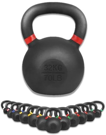 wuuhoo® Kettlebell Rocky, Kugelhantel 4kg - 32kg aus massivem Gusseisen mit Pulverbeschichtung, Gewicht aus Cast Iron, Schwunghantel für Dein Krafttraining - Fitnessgerät für Zuhause 32 kg