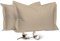 Pizuna Coton Peigné Set de 2 Taies d'oreiller 50x75 cm simplement taupe, 100% Coton Longue Tige 400 Fils Armure Satin Taies d'oreiller Douces 50x75 en Coton(simplement taupe taies d'oreiller 2 Pièces)