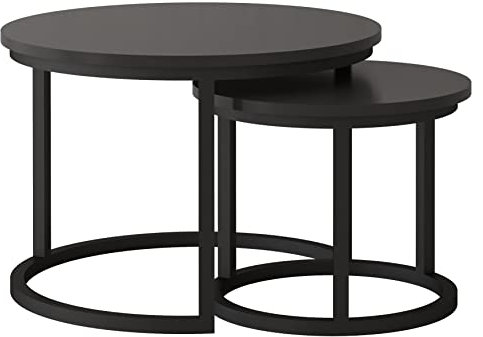 Fabryka Mebli Idźczak Couchtische Toronto Wohnzimmertische Tische Beistelltische Kaffeetische - Funktionelle und Elegante - Industriell Wohnzimmer Gästezimmer Modern Design (Schwarz)