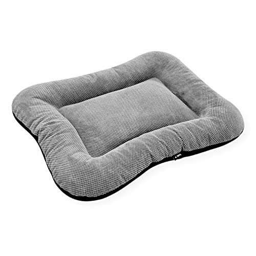 4L Textil KLEO Kuscheliges Hundebett große Hunde Hundekissen flauschig Bezug abnehmbar und waschbar Hundekorb Hundekörbchen gemütliches Haustierbett (XL-130x110 cm, Dots Grau(Mit Reißverschluss))