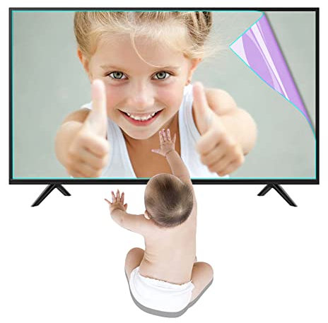 Blasenfreier TV-Bildschirmschutz – mattierte, matte, blendfreie/Anti-Blaulicht-Monitor-Filterfolie, entlastet die Augen und schläft besser, für LCD, LED, 4K OLED/A / 58 Inches 1269x721 mm