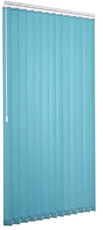 Ventanara® Lamellenvorhang durchgehende Schiene Komplettset Vertikaljalousie 89mm inkl. Montagematerial (Türkis (tageslicht), 250 x 250 cm)