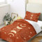 HOMHOMHA Single Duvet Cover Set Bedding - Mystic Sun & Moon Design -Burnt Orange & Rust Red Duvet 135x200cm+pillowcase 50x75cm - Ultra-Soft Microfiber for Adults/Teens