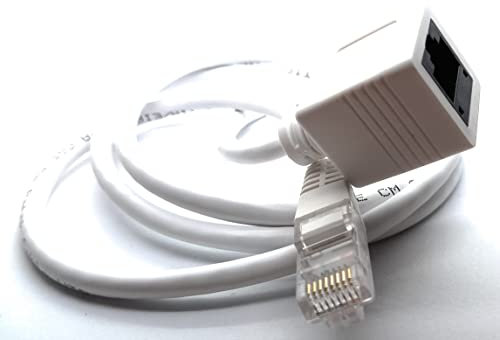 DRUT 1m Cat5e RJ45 UTP Ethernet Network Male to Female Internet Patch Extension Cable Lead (3,3ft, White)