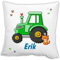 Unikatolo Traktor Kissen mit Name personalisiert, Kindergeburtstag, individuelles Geschenk Kinder, Schulanfang, Taufe, Geburt, erster Geburtstag, Kinderzimmerdeko Bauernhof