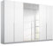Rauch Möbel Alabama Drehtürenschrank Schrank Kleiderschrank Weiss Hochglanz, Seidengrau mit Spiegel, 6-türig, Inklusive Zubehörpaket Classic, 3 Kleiderstangen, 6 Einlegeböden, BxHxT 271x210x54 cm