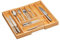 Relaxdays Besteckkasten für Schubladen, ausziehbar, 7-9 Fächer, HBT: 5 x 34-50,5 x 44,5 cm, Besteckeinsatz Bambus, Natur, 1 Stück