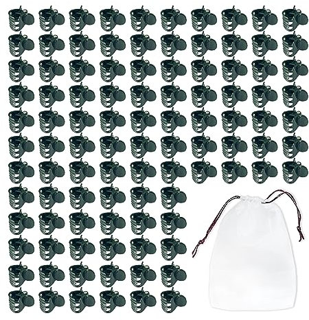 100 Stück Orchideenständer Pflanzenclips mit 1 Stück Aufbewahrungstasche, pflanzenklammern, gebundener Rattanclips, Weinrebenclips, Gartenpflanzenclip zum Stützen und Fixieren von Pflanzen (1,5cm)
