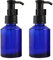 2PCS 60ml Upscale Refillable Cobalt Glass Lotion Pump Bottle with Black Lock Dispenser Toiletries Bottle Cosmetic Container Jar Pot for Cream Essence Shampoo Body Wash