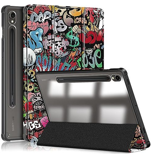 TOPCASE Funda Clara Transparente PC Respaldo para Samsung Galaxy Tab S9 11 Pulgadas 2023 con Soporte Bolígrafo S,Ultra Delgado Carcasa con Soporte Función y Auto-Sueño/Estela,Pintada