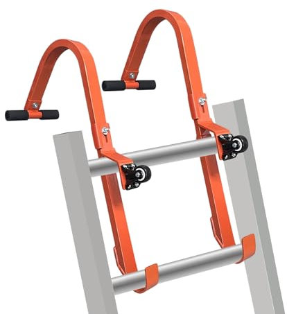 2Pack Heavy Duty Leiter Dachhaken Mit stationären Rädern und Gummigriff T-Bar,Leiterdachhaken mit schwerer Stahlleiter Stabilisator – 500 lbs Leiter Dachhaken,Leiter Stabilisator für Absturzsicherung