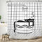 ASDCXZ Lustig Duschvorhang 180x200 cm, Modern Schwarz Weiß Badezimmer Lustig Katze Schlaf Waschbar Bad Duschvorhänge Polyester Textil Wasserdicht Duschvorhang für Badewanne mit 12 Haken