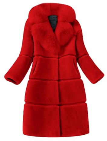 Chaqueta de piel para mujer, elegante, abrigo de pelo largo, a la moda, abrigo de invierno grueso, tallas grandes, chaqueta de piel a rayas, con cuello de pelo, chaqueta de peluche con bolsillos,