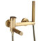 Mitigeur De Baignoire Robinet De Baignoire Style Rétro Antique Mural Monocommande Laiton Robinet Douche Avec Douchette À Main Et Flexible 1,5m, Mitigeur Bain/douche, Laiton Antique