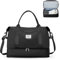 HPLQQ Weekender Reisetasche Damen Sporttasche 40x20x25 Ryanair Handgepäck Tasche Kliniktasche Travel Duffle Bag Schwimmtasche Trainingstasche mit Schuhfach für Flugzeug Reisen,F1-Schwarz
