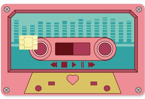 CREATCABIN Tape Card Skin Aufkleber Debit-Kreditkarten-Skins,Die Kassetten-Bankkarten-Schutzaufkleber Abdecken,Wasserdicht,Kratzfest,Keine Blasen,Schmal Für EBT-Transport,Schlüsselkarte,Rosa,186x137mm