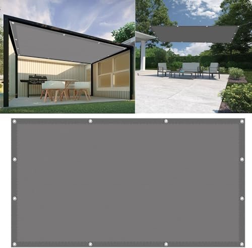 Sonnensegel Wasserdicht Rechteckig 1 x 1.6 m PES Polyester Imprägniert Uv-Schut Sonnenschirm Segel Markise mit Ösen Segeltuch für Balkon Terrasse, Dunkelgrau