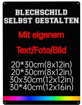 Blech-Schild Selbst Gestalten, Parkplatzschild, Schilder, Wunschtext Schild, Personalisiert Mit Foto Und Text, Logo, Alu-Dibond 6 Größen, Für Garage, Hotel, Parkplatz, Schule, Carport, Firma, 30*40cm