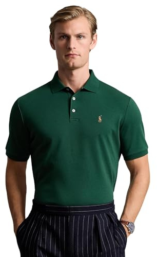 POLO RALPH LAUREN Herren-Poloshirt, klassische Passform, weiche Baumwolle, Vintage-Kiefer, L