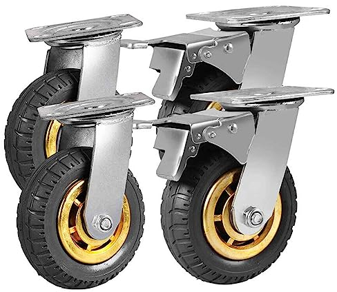 BXYWMDGB Heavy Duty Industrie-Lenkrollen 150Mm Bis 1000KG - Keine Bodenspuren Silent 360° Transportrolle Für Möbel - Gummierte Trolley-Räder – 6