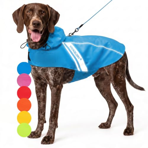 VIVAGLORY Hunderegenmantel Wetoff Regenmantel Hund, XL, Blau | Hunde Regenmantel Hunderegenmantel Reflektierend Regenjacke Hunderegenjacke, Wasserdicht Regenjacken für Hunde