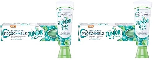 Sensodyne ProSchmelz Junior Zahnpasta, 6-12 Jahre, Für starken Zahnschmelz, 75ml (Packung mit 2)