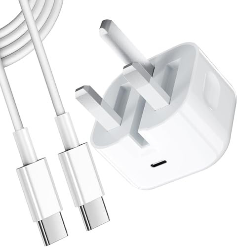 For iPhone Fast Charger, [MFi Certified] PD 20W USB C Wall Charger Adapter UK With 2M Cable Compatible With iPhone 15/15 Plus/15 Pro/15 Pro Max/16/16 Plus/16 Pro Max