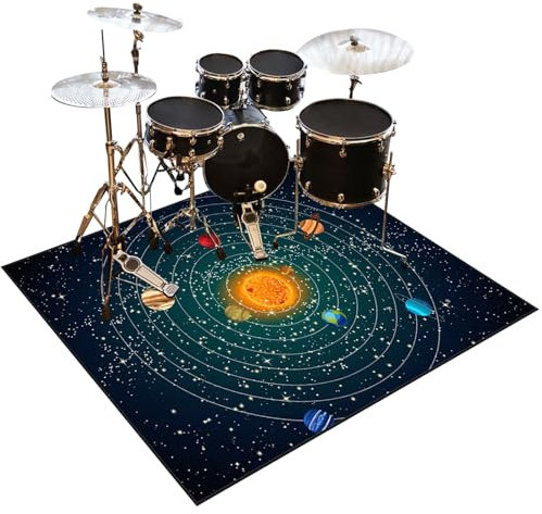 Schalldicht Drum Teppich Schlagzeugteppich rutschfest Schallschutz Teppichmatte Elektronisch Schlagzeug Teppich Elektronisches Jazz Schlagzeug Kit für Bass Snare Drum Schallschutzdecke 120 x 80 cm