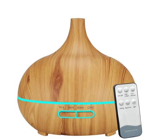 Diffuser Luftbefeuchter Mit Fernbedienung, USB-Öldiffusor Für Zuhause - 550 Ml Luftbefeuchter, Wiederaufladbarer LED-Luftbefeuchter - Duftdiffusor Luftbefeuchter Für Wohnung, Schlafzimmer(Yellow)