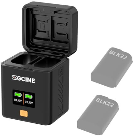 ZG CINE PS-BLK22 Charging Case Camera Battery Charging Box for Panasonic / Lumix DMW-BLK22 Battery