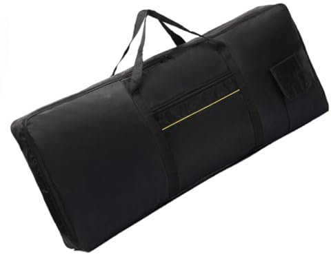 CRSUSUKJ Funda Acolchada para Teclado de 61 Teclas, con Correa y Bolsillos Frontales