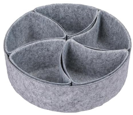 Gcerfby Organizzatori per cassetti in feltro, divisori per cassetti, vassoio organizer da scrivania, scomparti personalizzabili, salvaspazio, grigio chiaro, per gadget, gioielli, accessori per il