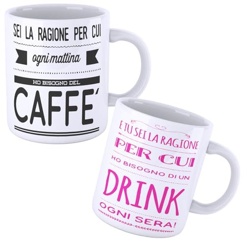 iMage Tazas pareja mug enamorados divertidos la mañana necesito café, la noche de la bebida - desayuno vida diaria