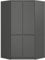 AKORD Eckkleiderschrank S100 100 cm | mit 4 Türen | Geräumiger Innenraum | Platzsparende Aufbewahrung | B100 x H180 x T50 cm | Gewicht 101,20 kg | Graphitgrau/Graphitgrau