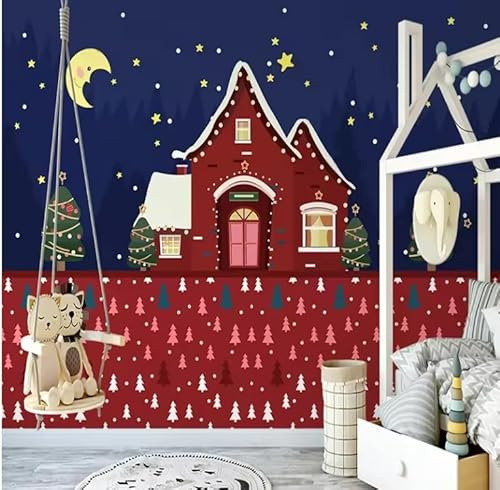 siuayosdj 3D Wallpaper Wallpaper Hand Painted Small House Mural Wall Cloth Bedroom Backdrop Wall Decor,3D,150x105cm