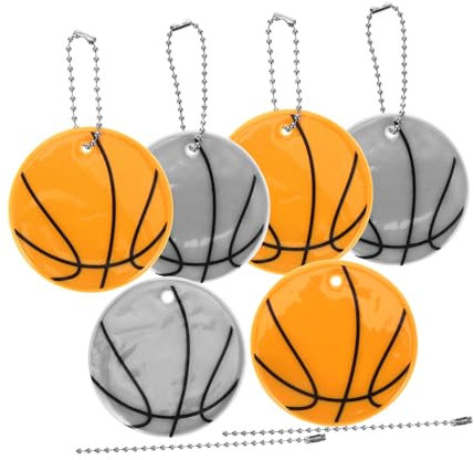 ARTSEWPLY 6stücke Basketball-schlüsselanhänger Mit Reflektor Anhänger Für Tasche Reflektierende Kugel-schlüsselanhänger Praktisch Und Dekorativ Für Rucksack Handtasche Oder Geldbörse