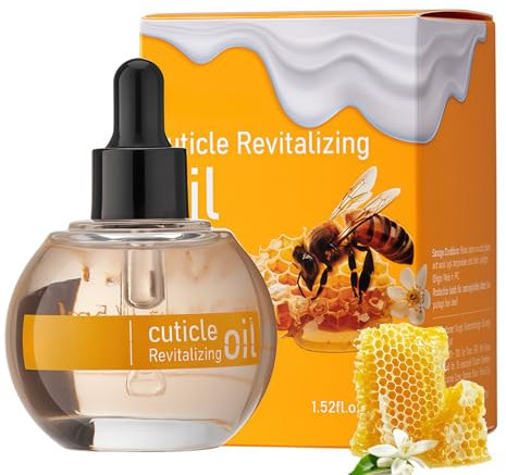 Cuticle Oil for Nails - 45ML Honey Cuticle Oil for Nails Dry Skin - Natural Ingredients Revitalize Nail Oil Cuticle Contain Vitamin E,Moisturize and Nourishing Damaged Thin Nail