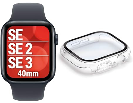Full Body Schutzglas für Apple Watch SE3/SE2/SE (40mm) (10H) Echtglas, IP68 | DISPLEX Smartwatch Glass, All-in-One-Protector, Rundumschutz für Display & Gehäuse, wasserdicht, Snap-on-Montage, Ultra-Clear