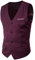 DGZTWLL Chaleco para hombre, ajuste delgado, cuello en V, casual, de plumón, formal, liso, liso, para boda, negocios, esmoquin, Vino, 3XL