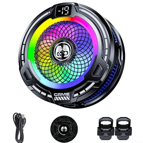 MeevrgR Magnetic Phone Cooler with RGB Lights – 30W Fast Cooling for Gaming 3 Adjustable Speeds, Type-C Charging(Black)