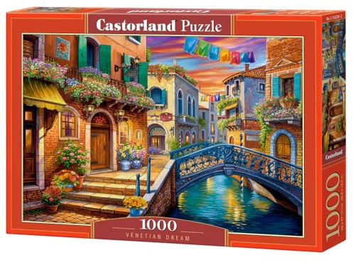 CASTORLAND Puzzle 1000 Teile Venezianischer Traum, vibrierende Szene des Venedigkanals, Italienischer Charme, Puzzle für Erwachsene, C-105281-2