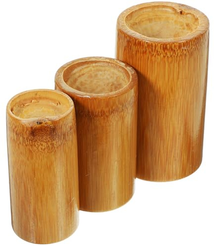 SEWOART Ventouse Compacte en Bambou Rond Forte Adsorption et Doigt Antidérapant, pour Massage à Domicile et Thérapie Chinoise Traditionnelle