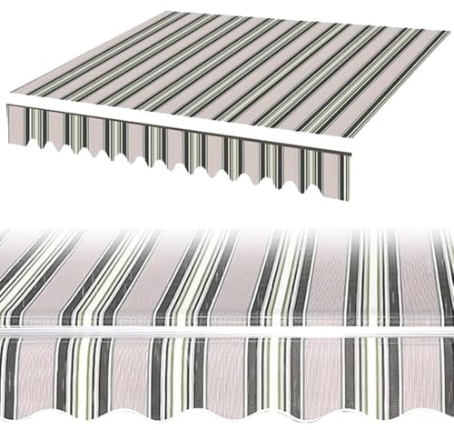 EIYAVVIDV 1.5m 2m 2.5m 3m Markisenstoff Klemmmarkise Ersatzstoff, Markisenbespannung Einziehbar Markisen Markisentuch, Für Hof Balkon Fenster(13x5ft/4x1.5m)