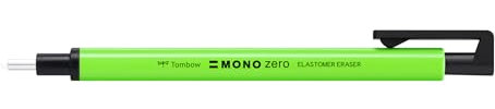 Tombow EH-KUR63 Präzisionsradierer, MONO zero nachfüllbar, runde Spitze neon grün, Durchmesser 2.3 mm