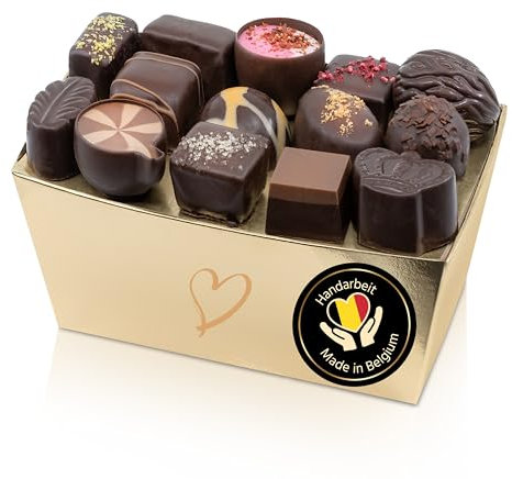 ePralinchen handverarbeitete belgische Luxus-Pralinen | Dark Edition 1.000g | dunkle Pralinenmischung mit Brownie, Kaffee, Mandeln uvm. | ohne Alkohol | köstliche Schokolade made in Belgium