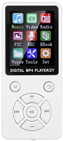 Tosuny Lecteur MP3 MP4, T1 Portable 1,8 Pouces HiFi Son stéréo Lecteur de Musique MP3 Bluetooth 8 Go Bluetooth 4.2 Audio/Vidéo Lecteur MP3 MP4 Lecteur de Livre électronique(Blanc)